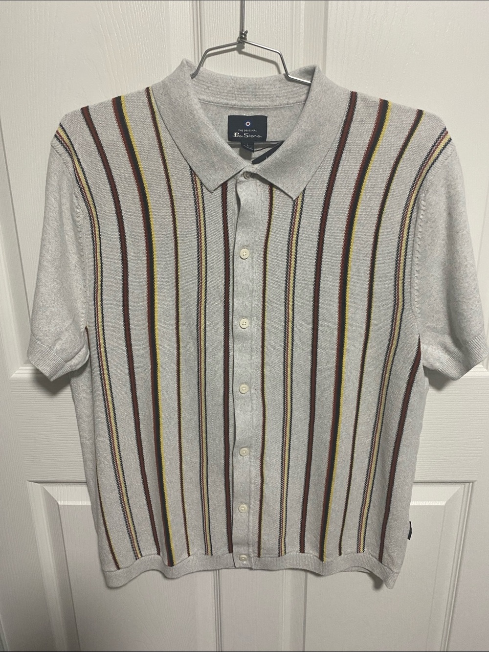 Ben Sherman Button Front Collar Knit Shirt